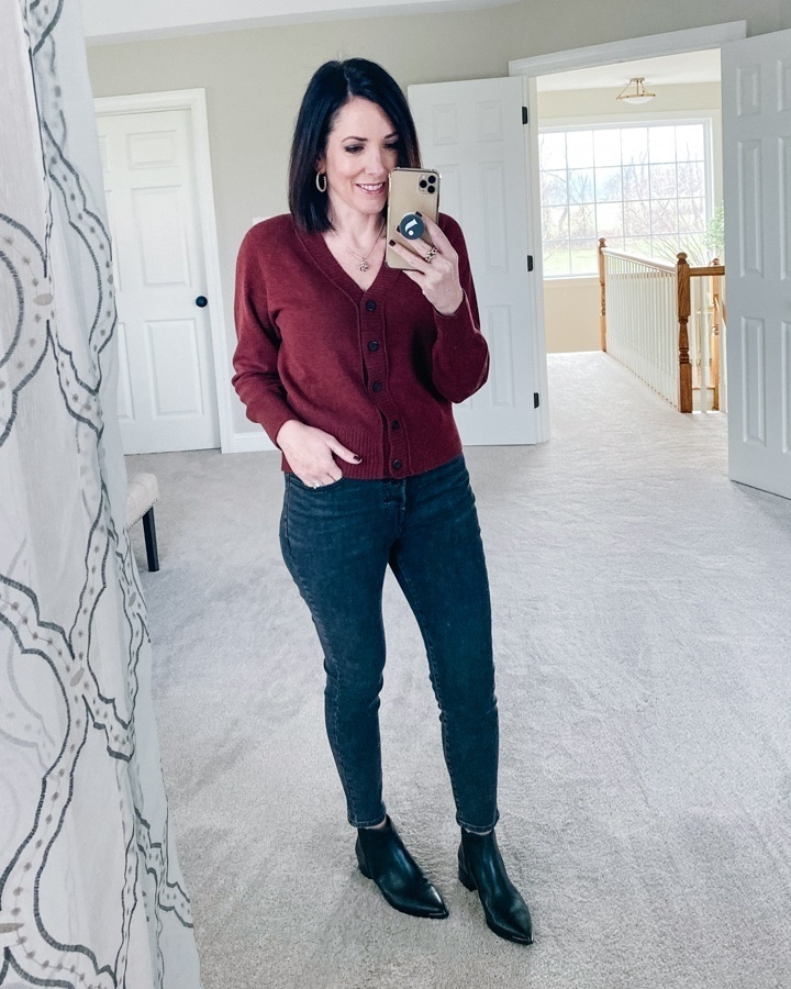 everlane recashmere varsity cardigan