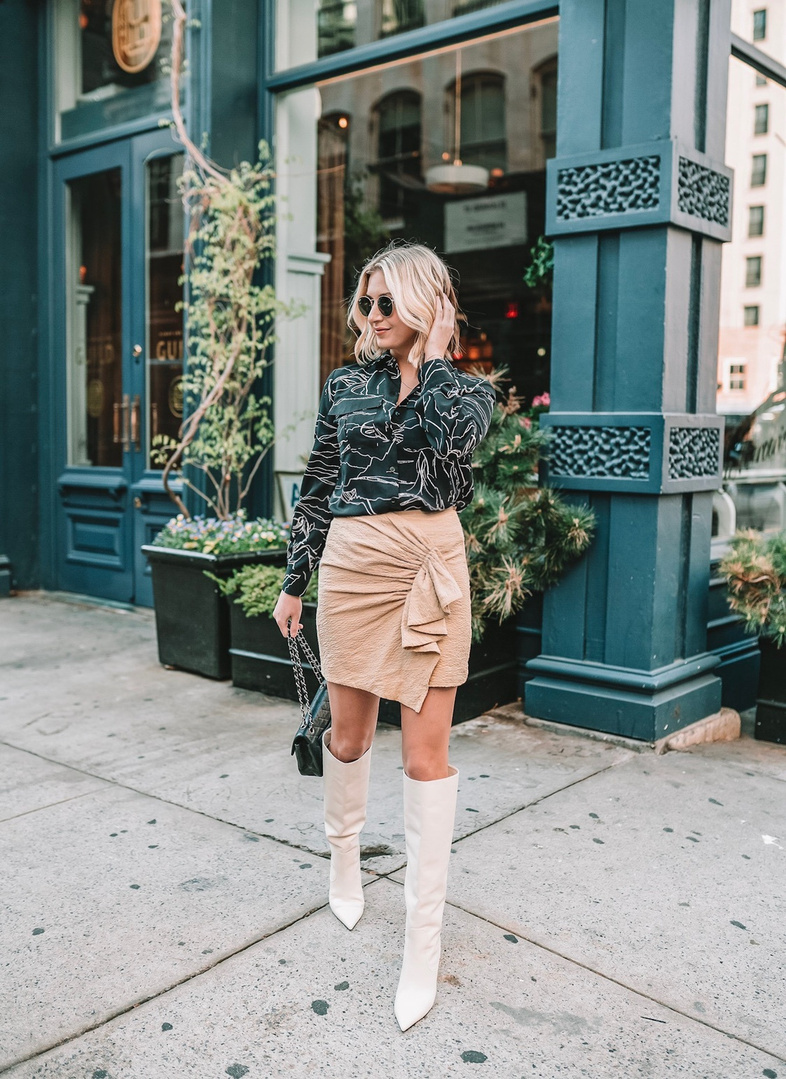 Yay! It’s finally warm enough to wear skirts again! Since we’re still transitioning into spring, I love pairing a short skirt with knee high boots. It’s the perfect pairing for the transition into warmer weather!✨ #ShopStyle #MyShopStyle #ContributingEditor #TrendToWatch