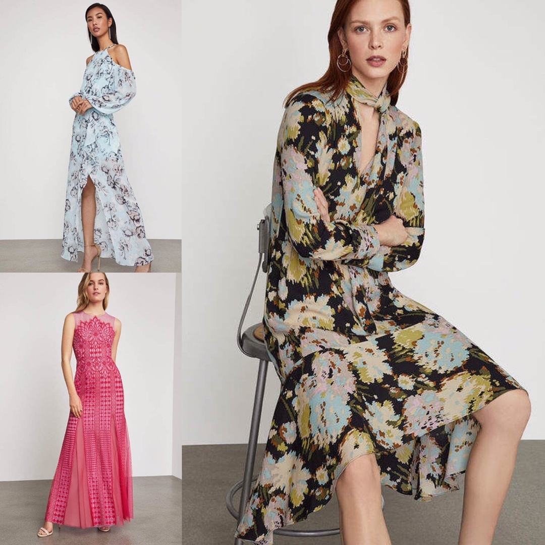 Floral vine applique gown bcbg hotsell