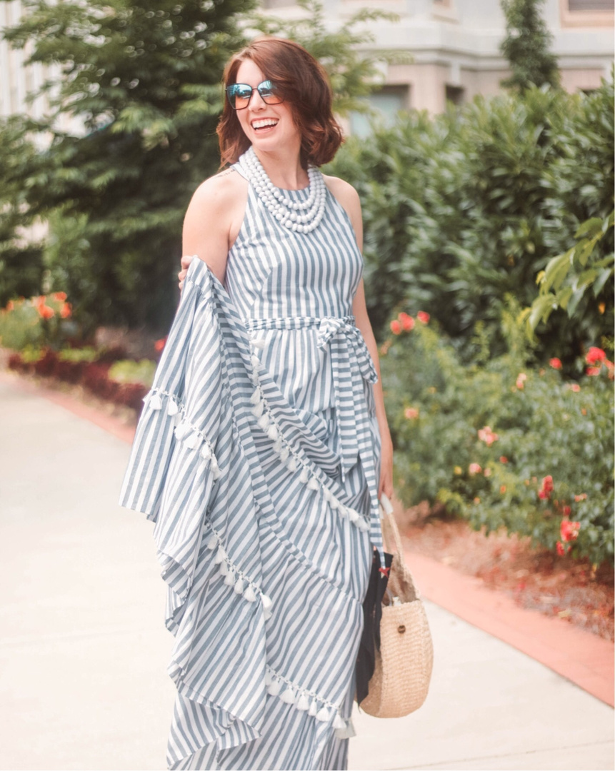 eliza j tiered tassel dress