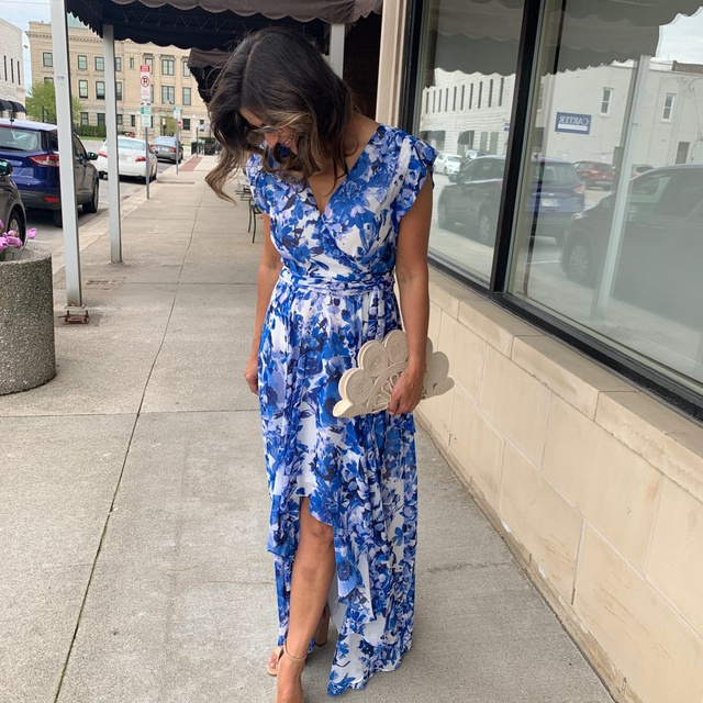 eliza j faux wrap maxi dress