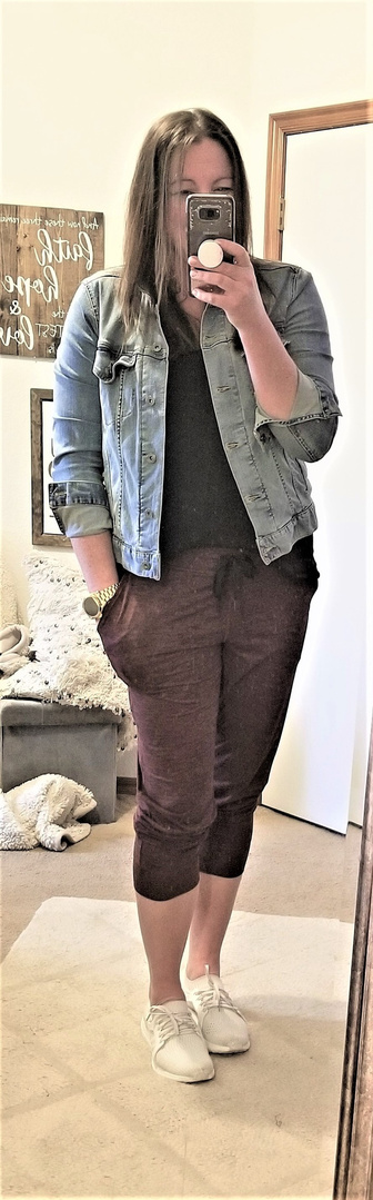 Fashion Look Featuring Amazon Essentials Activewear Pants and Daily Ritual  Denim Jackets by NotATwo - ShopStyle