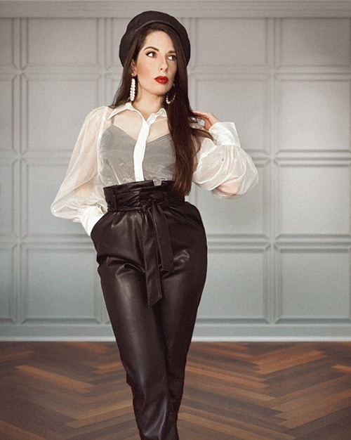 Lucy Paris Faux Leather Paperbag-Waist Pants - 100% Exclusive