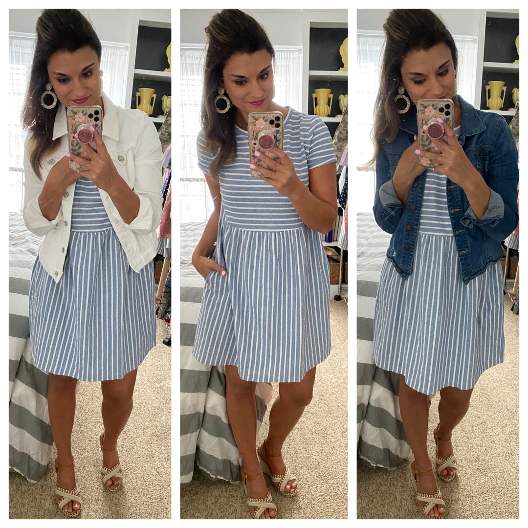 Fashion Look Featuring LOFT Dresses and Time and Tru Denim Jackets by ...