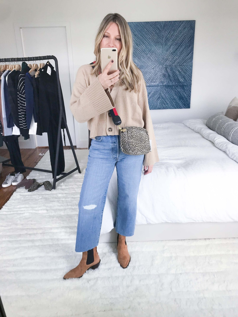 Fashion Look Featuring Clare Vivier Shoulder Bags and Frame Chelsea Boots  by themomedit - ShopStyle