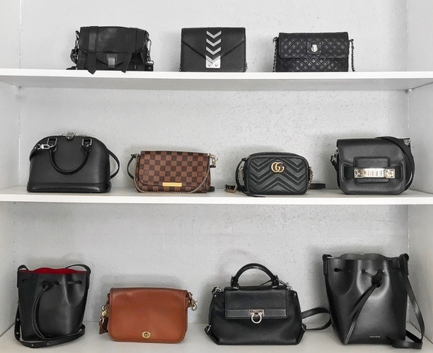 Am I A Bag Lady? Part of my collection: Gucci Marmont, Louis Vuitton Epi Alma  BB, Mansur Gavriel Mini Mini Bucket Bag
