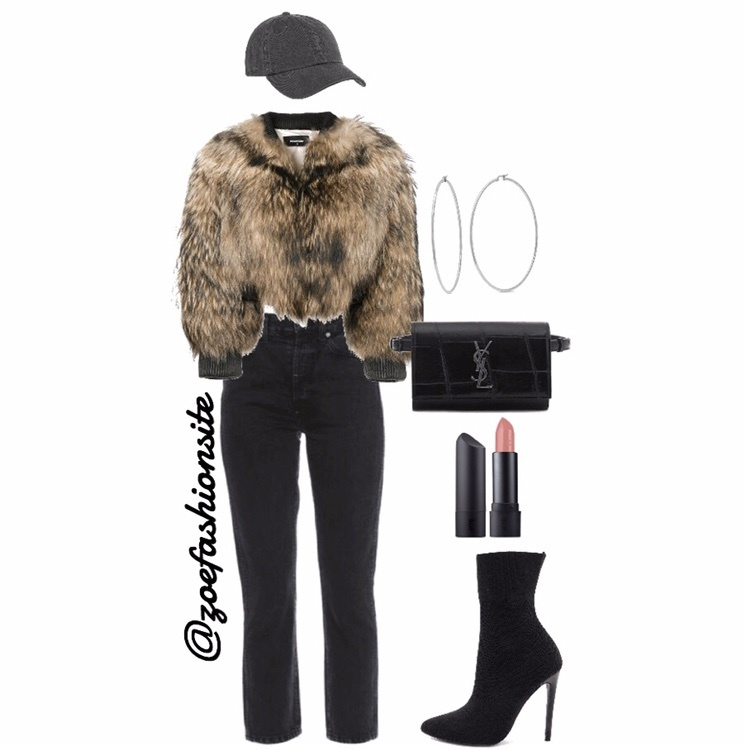 Fashion Look Featuring DSQUARED2 Fur & Shearling Coats and RE/DONE ...