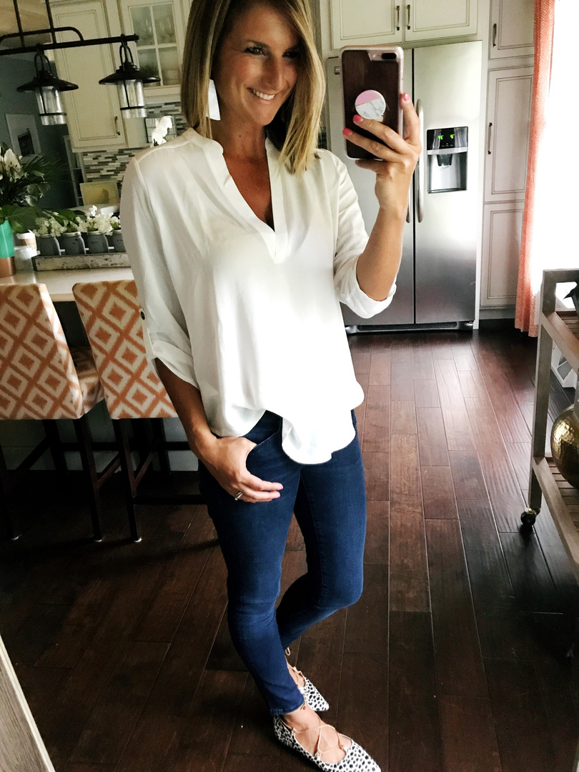 Fashion Look Featuring Mavi Jeans Skinny Jeans and Halogen Flats by ...