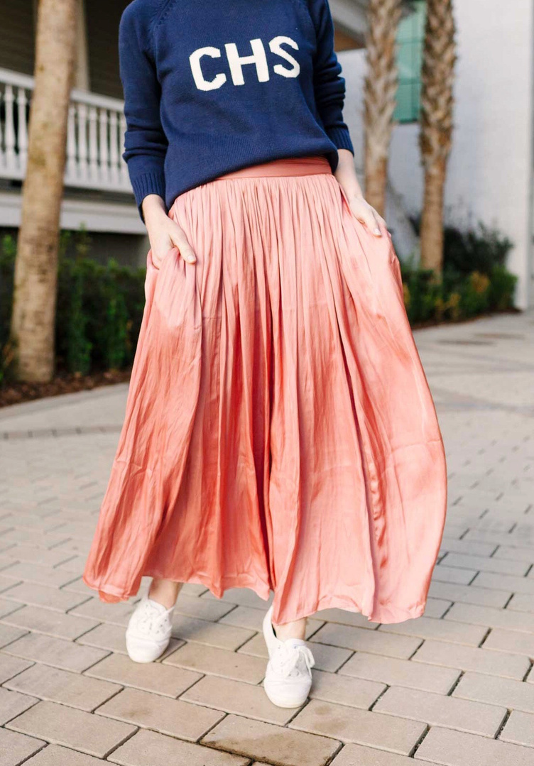 J crew outlet pleated maxi skirt