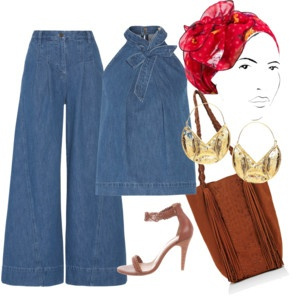 ulla johnson denim top