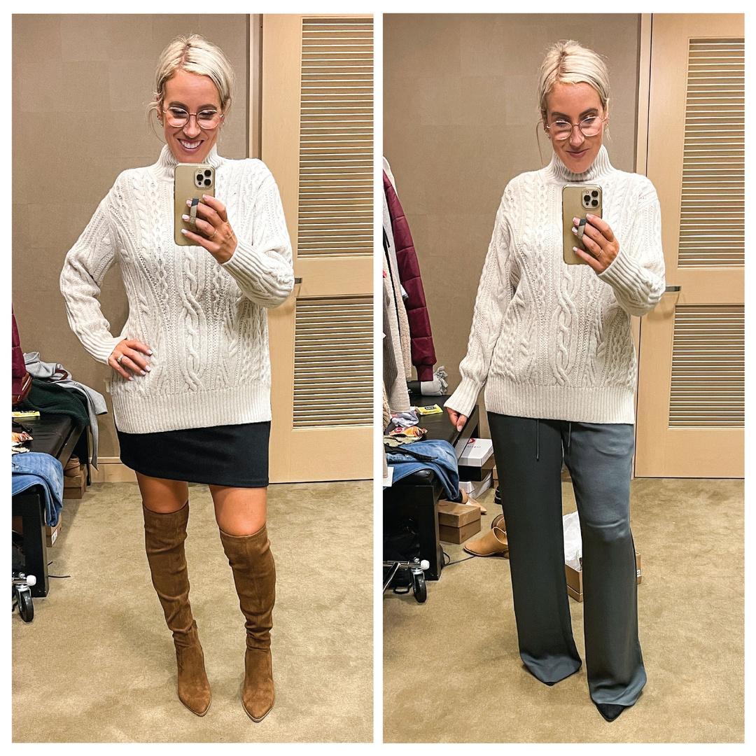 cable mock neck merino wool blend sweater vince