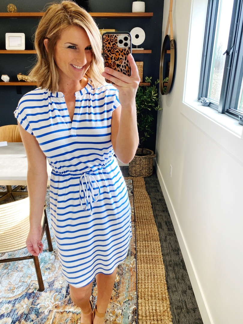 drawstring jersey dress