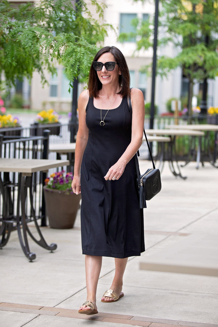 the luxe cotton seamed tank dress