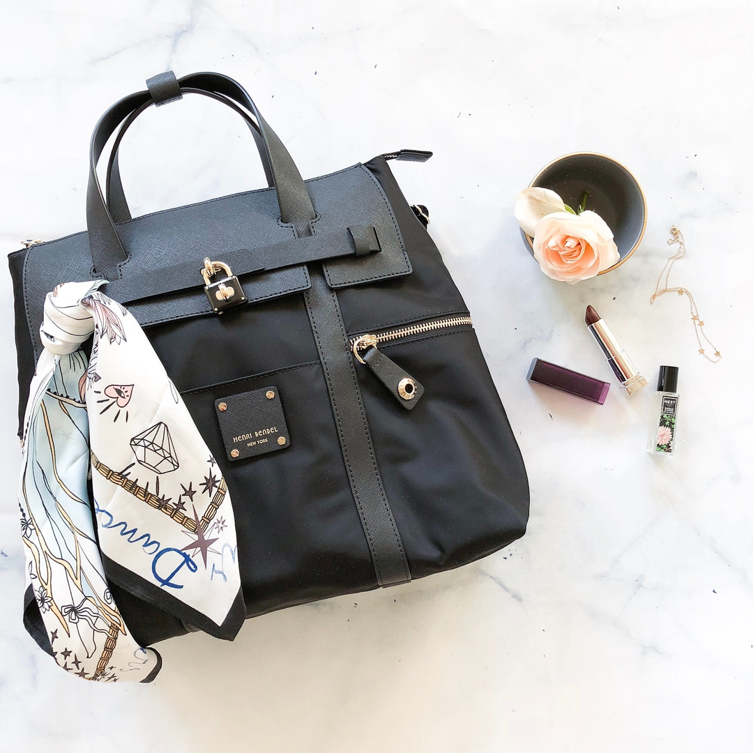 henri bendel tweed backpack