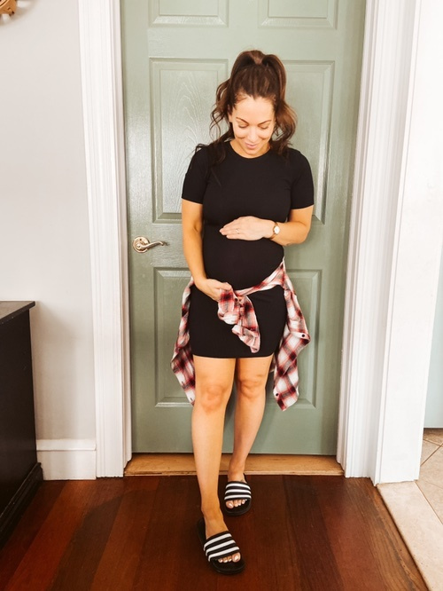 basic rib crew bodycon dress