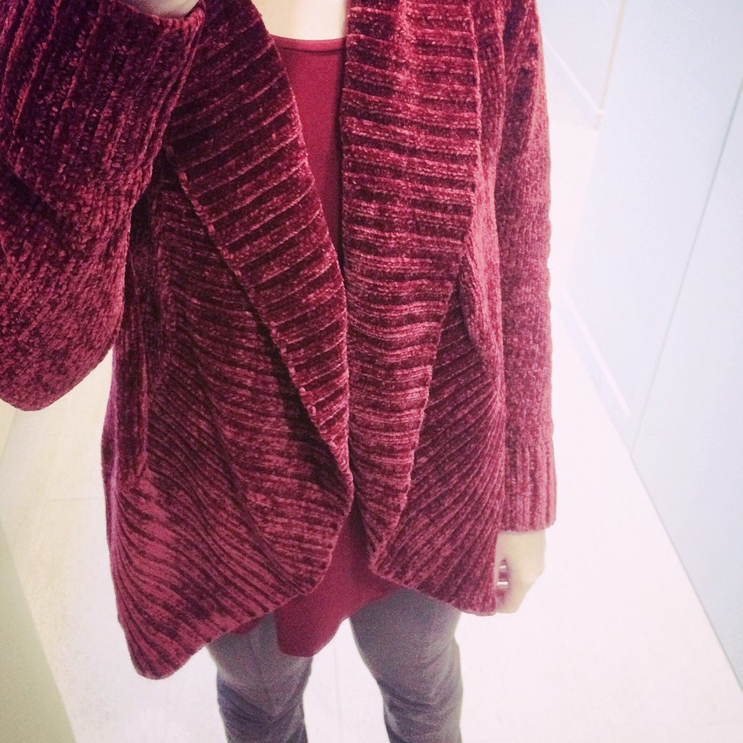 petite chenille cardigan