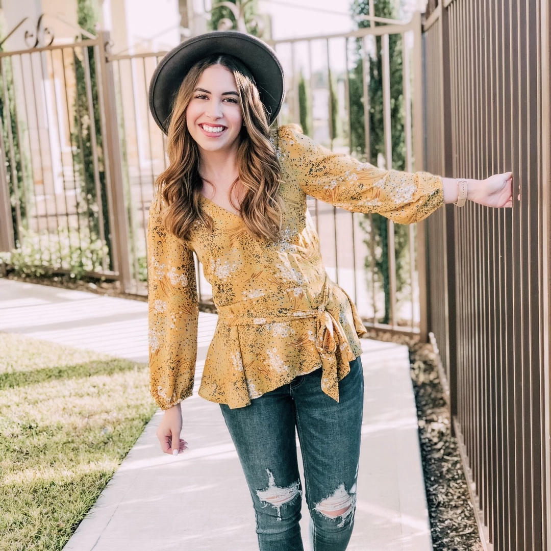 loft floral wrap blouse
