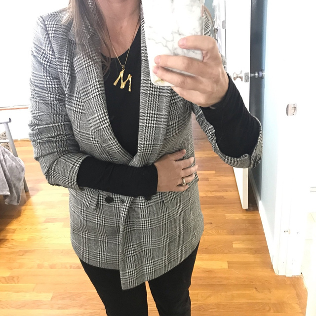 gap modern plaid blazer