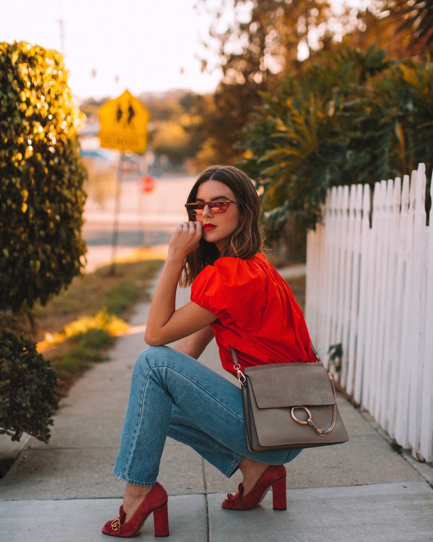 Fashion Look Featuring Gucci Pumps and Facetasm Straight-Leg Jeans by ...