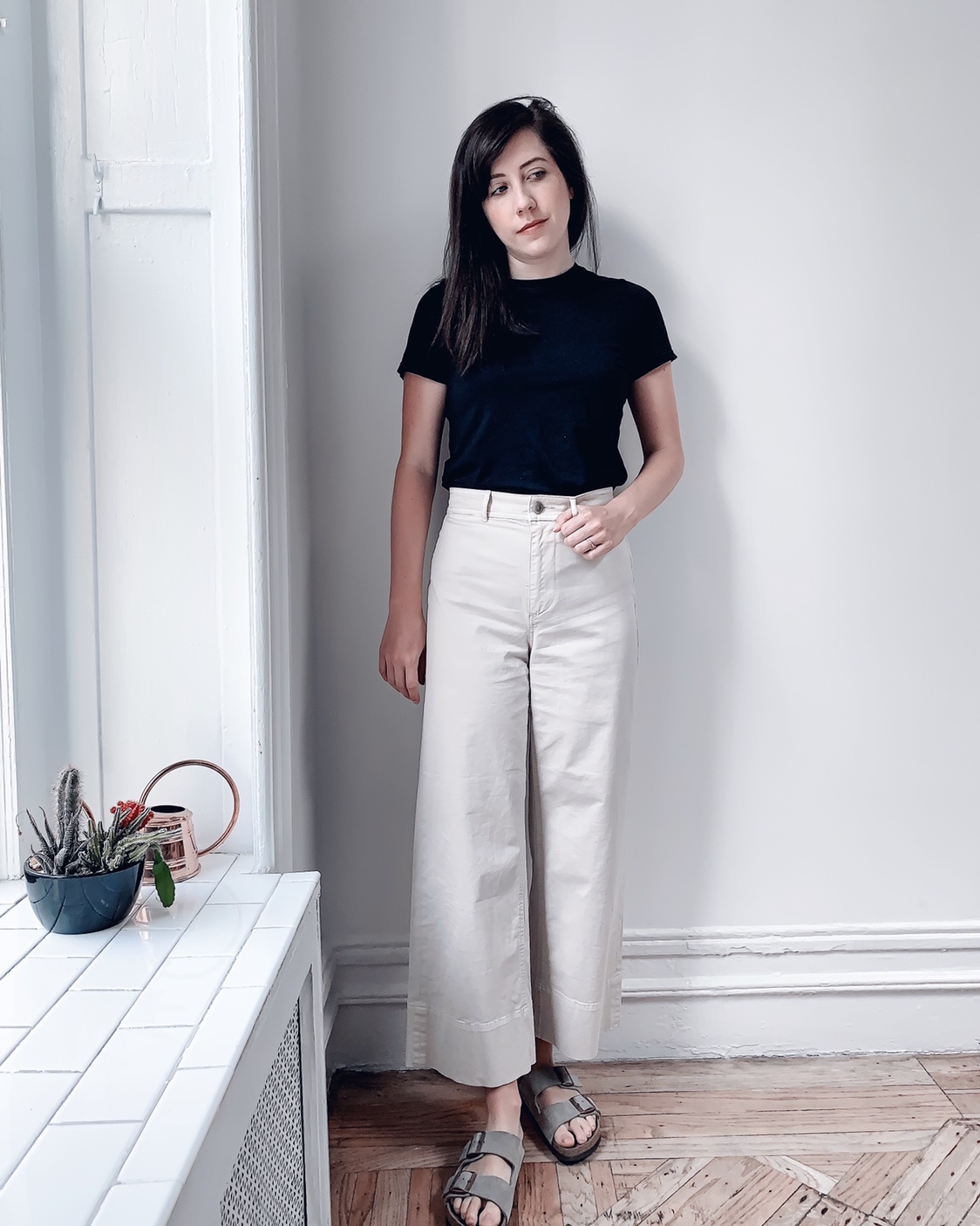 Featuring Everlane Wide-Leg Pants 