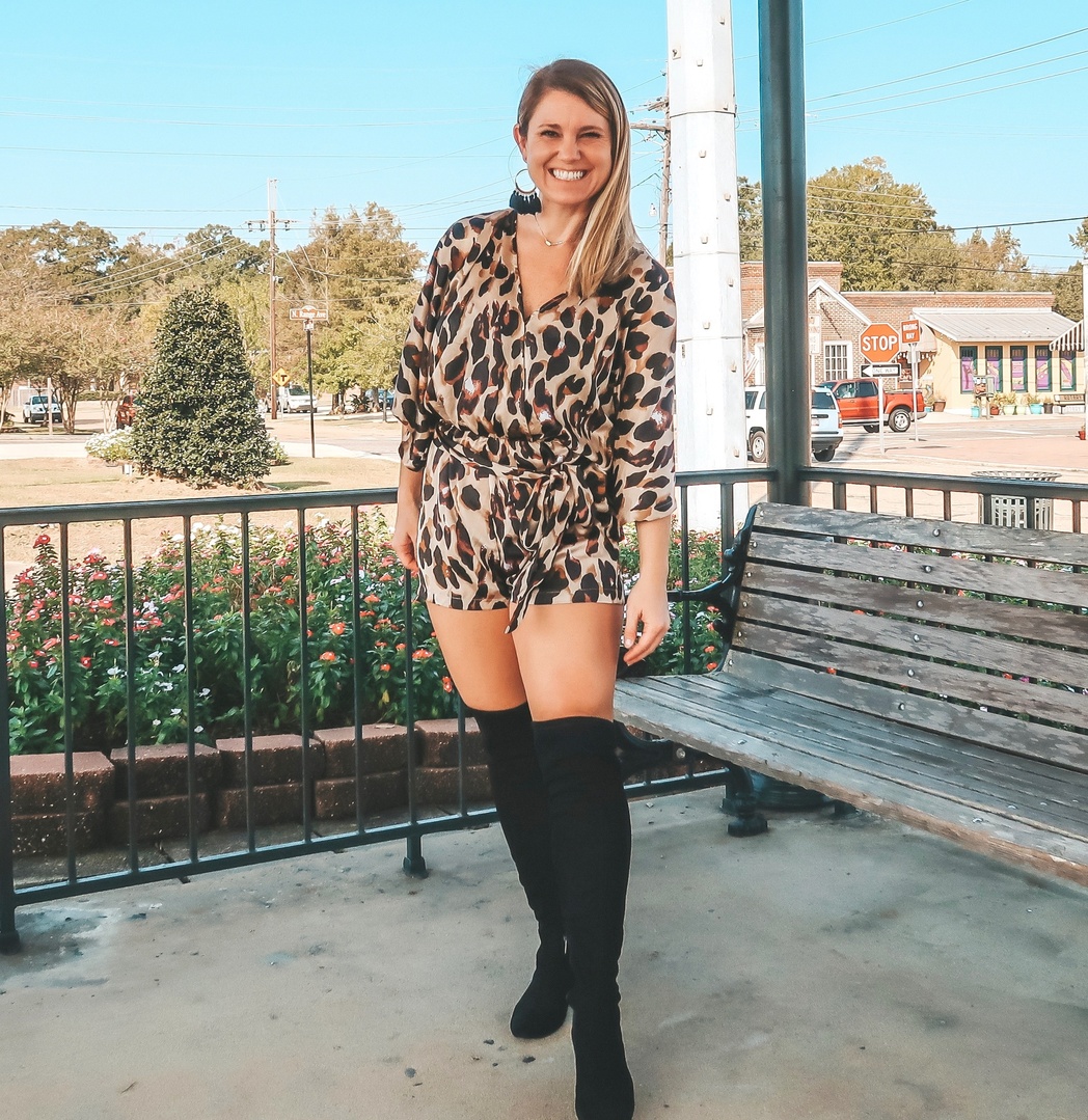 rompers with knee high boots