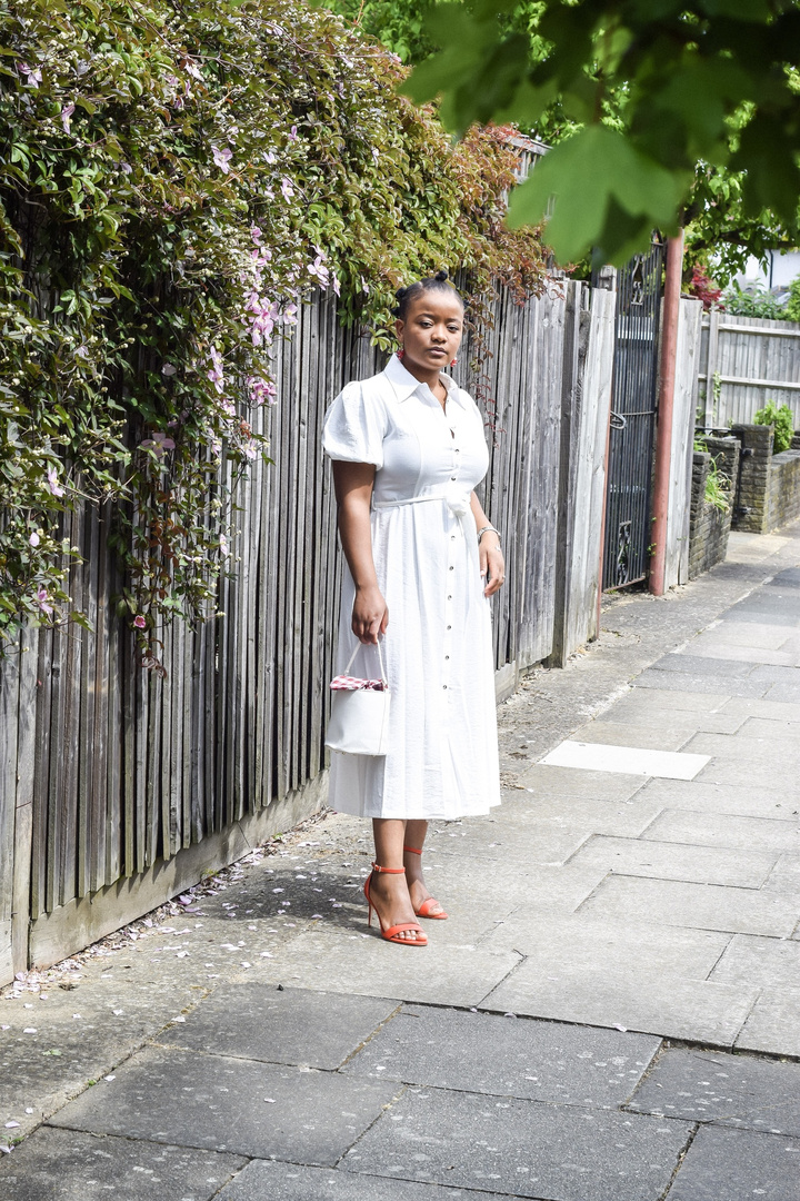 Look by Carolyne M featuring La Redoute Collections Linen Mix Tie-Waist Shirt Dress