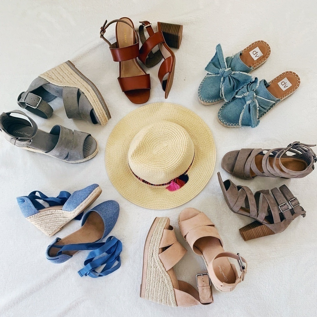 chambray espadrille wedges