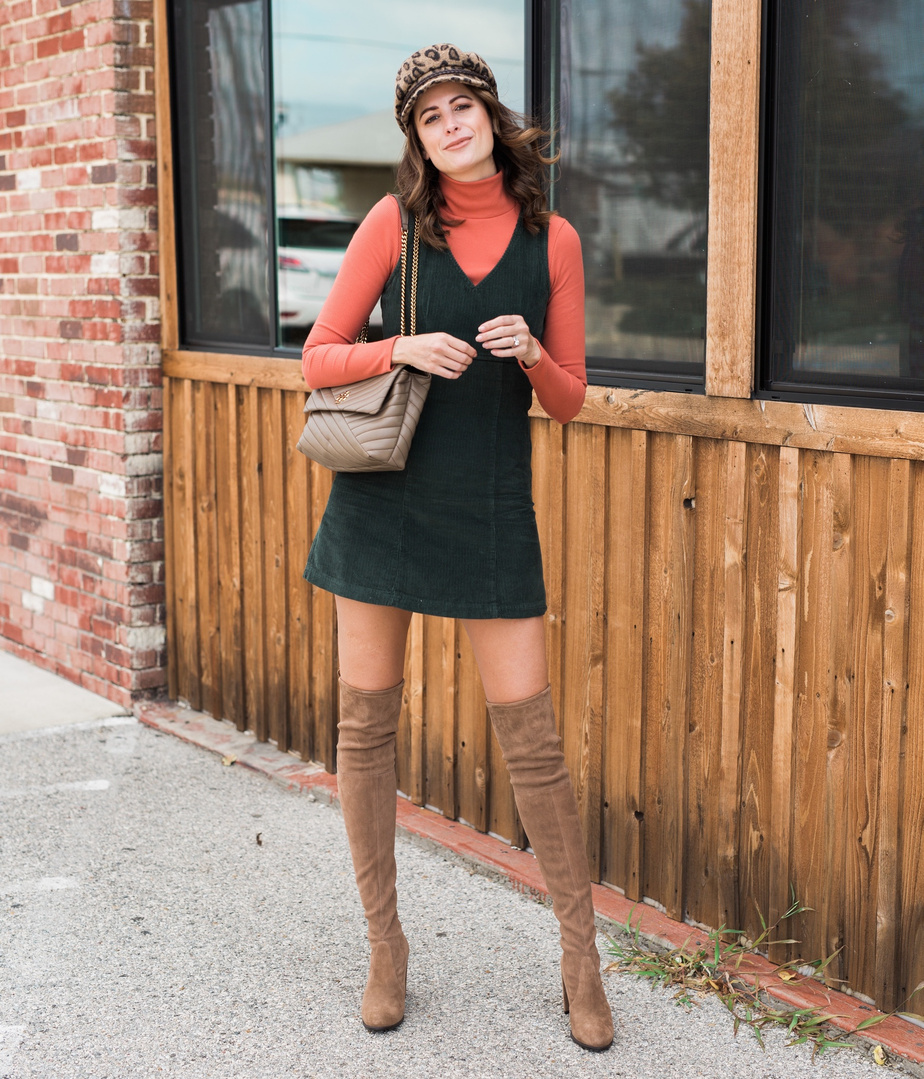 Look by Amanda Miller featuring AE Studio Corduroy Mini Dress