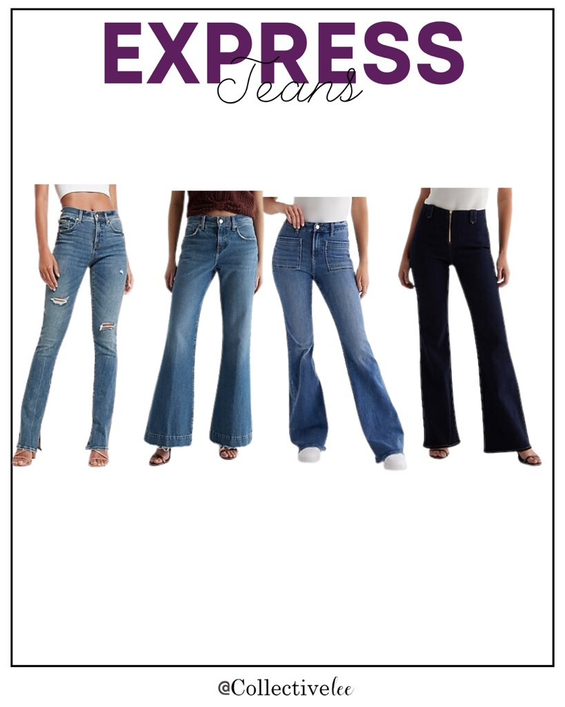 Fashion Look Featuring Express Flare Jeans and Express Flare Jeans by