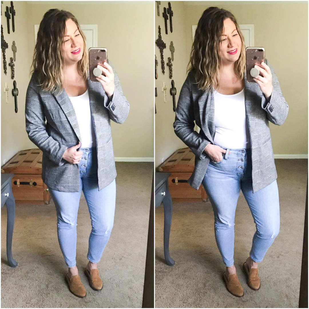 old navy jacquard boyfriend blazer