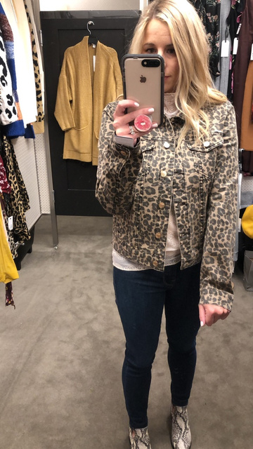 colbey leopard print denim jacket