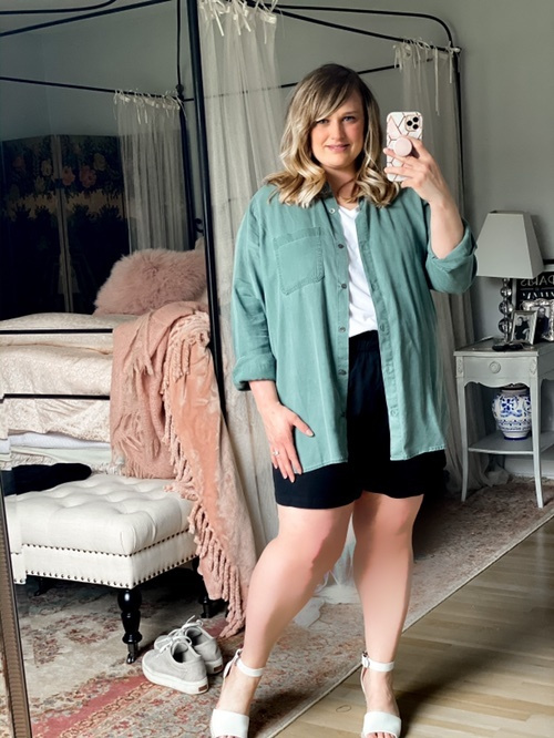 Look by Shopping with Sum featuring Woen's High-Rise Belted Paperbag Waist Shorts - Wild FableTM