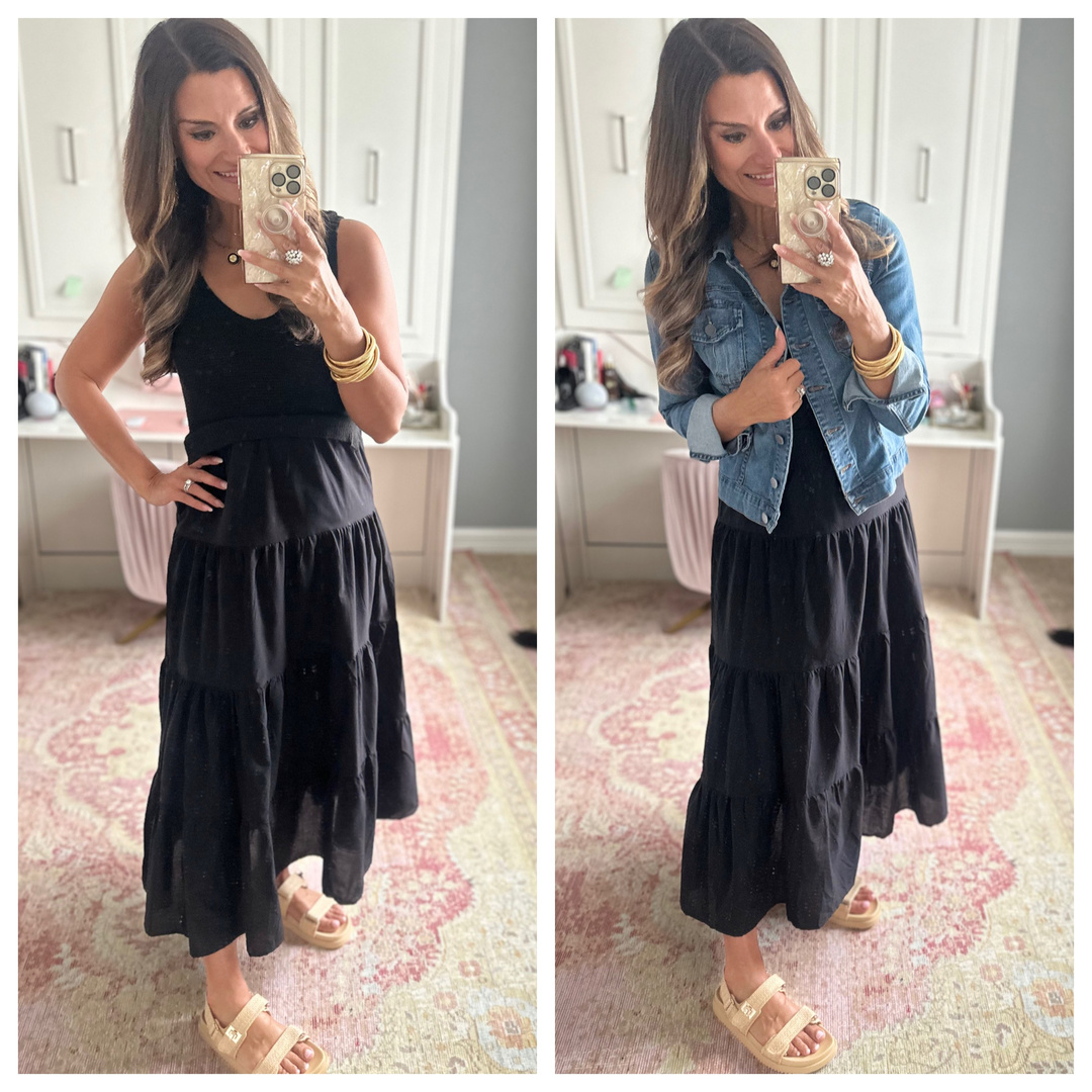 Fashion Look Featuring Elan International Maxi Dresses and KUT from the Kloth Denim Jackets by