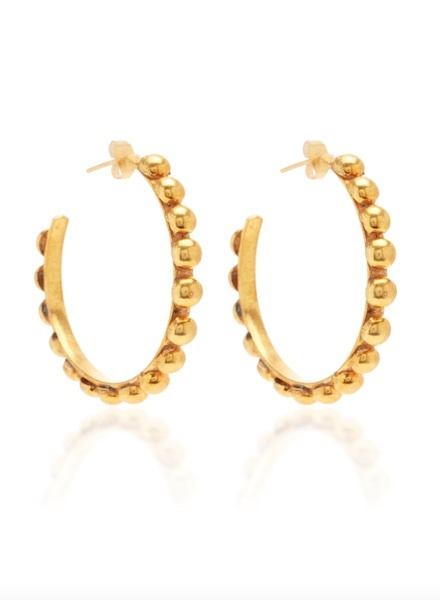 Tribal Gold-Plated Hoop Earrings