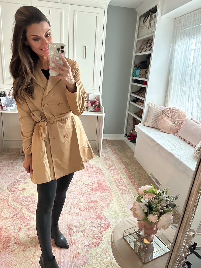 Look by Just Posted featuring Zeagoo Women's Trench Coats Double-Breasted Long Coat with Belt