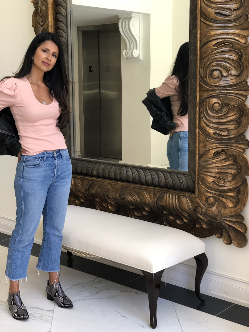 Fashion Look Featuring Madewell Distressed Jeans and Free People Long Sleeve Tops by