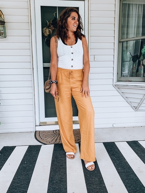 Fashion Look Featuring Old Navy Wide-Leg Pants and aerie Teen
