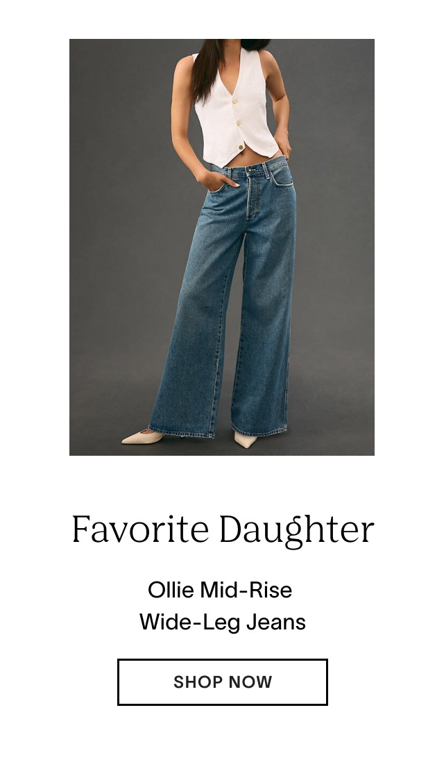 Shop Favorite Daughter Ollie Mid-Rise Wide-Leg Jeans from Anthropologie