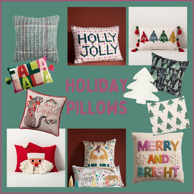 Holiday Pillow Favorites! #thegoldieguide #holiday #holidaydecor #christmasdecor #christmas #pillows #house #houseinspo