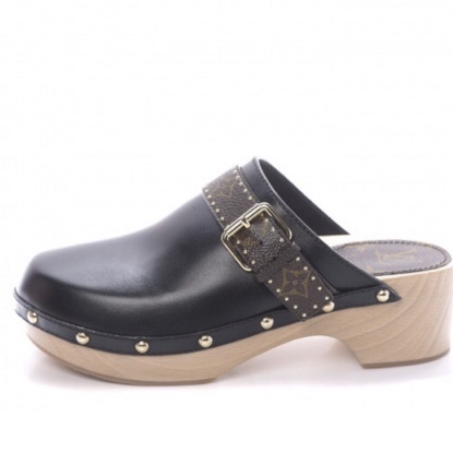 Leather mules & clogs Louis Vuitton Black size 36 EU in Leather - 36432709