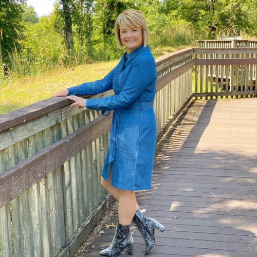 lands end denim dress