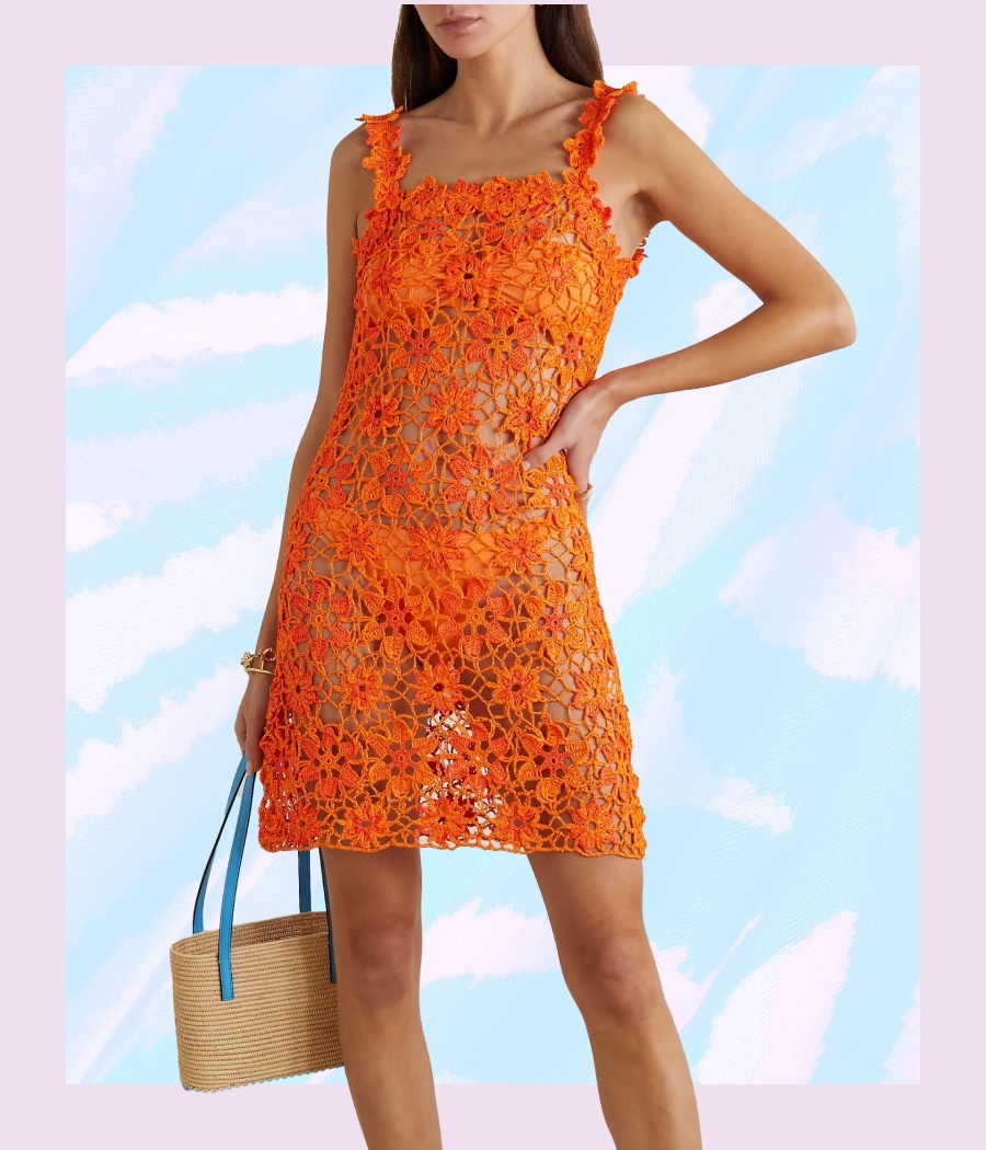 NET-A-PORTER +Cult Gaia Enra Crochet-knit Mini Dress - Orange
