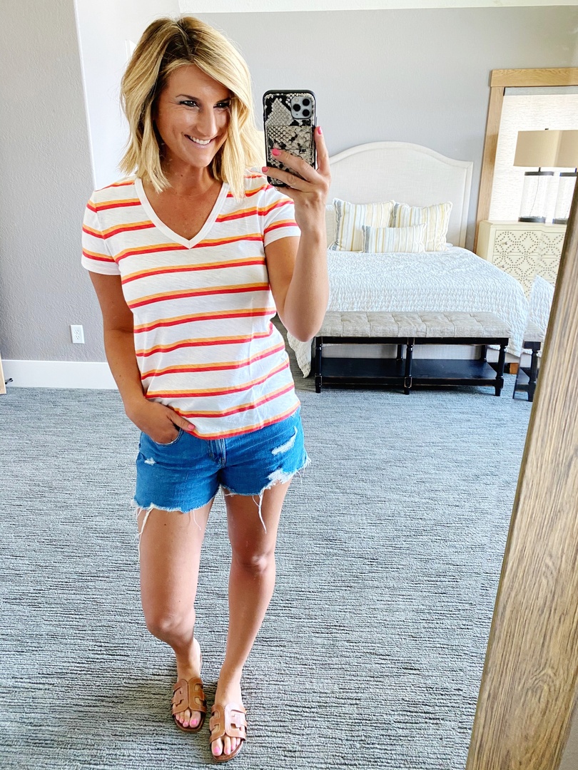 Fashion Look Featuring Sam Edelman Slide Sandals and LOFT T-shirts by ...