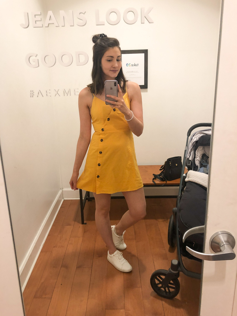 asymmetric button front dress