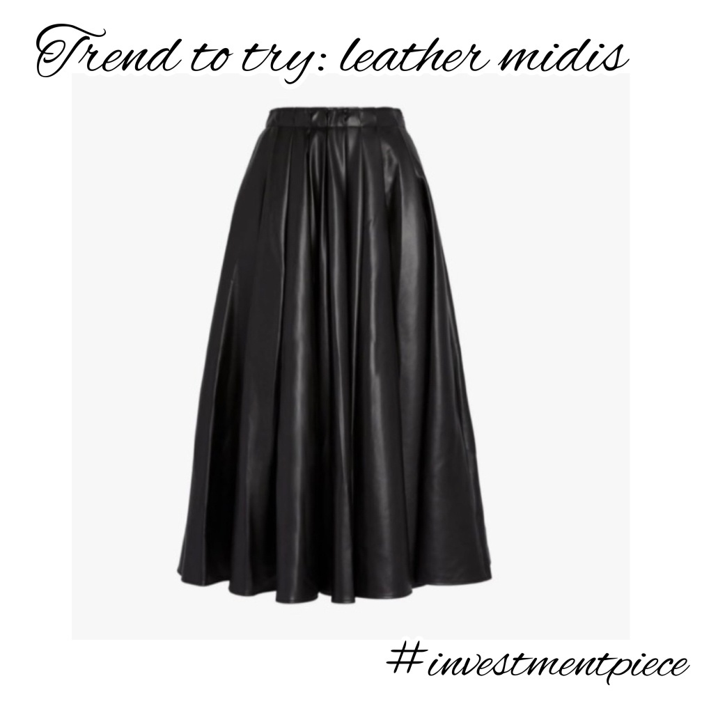 Look by InvestmentPiece featuring Vince - Paneled Leather Midi Skirt - Brown