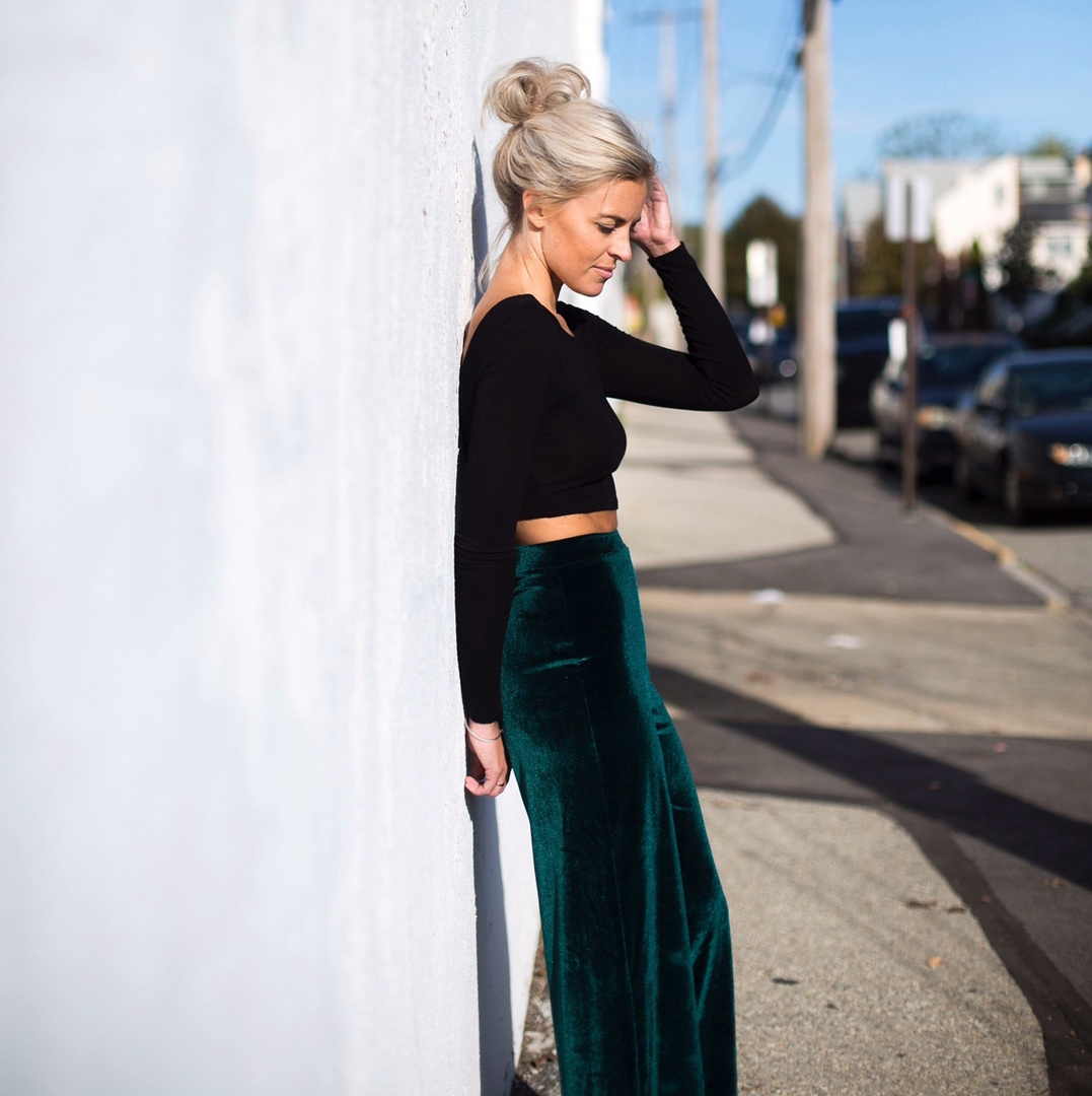 wide velvet pants