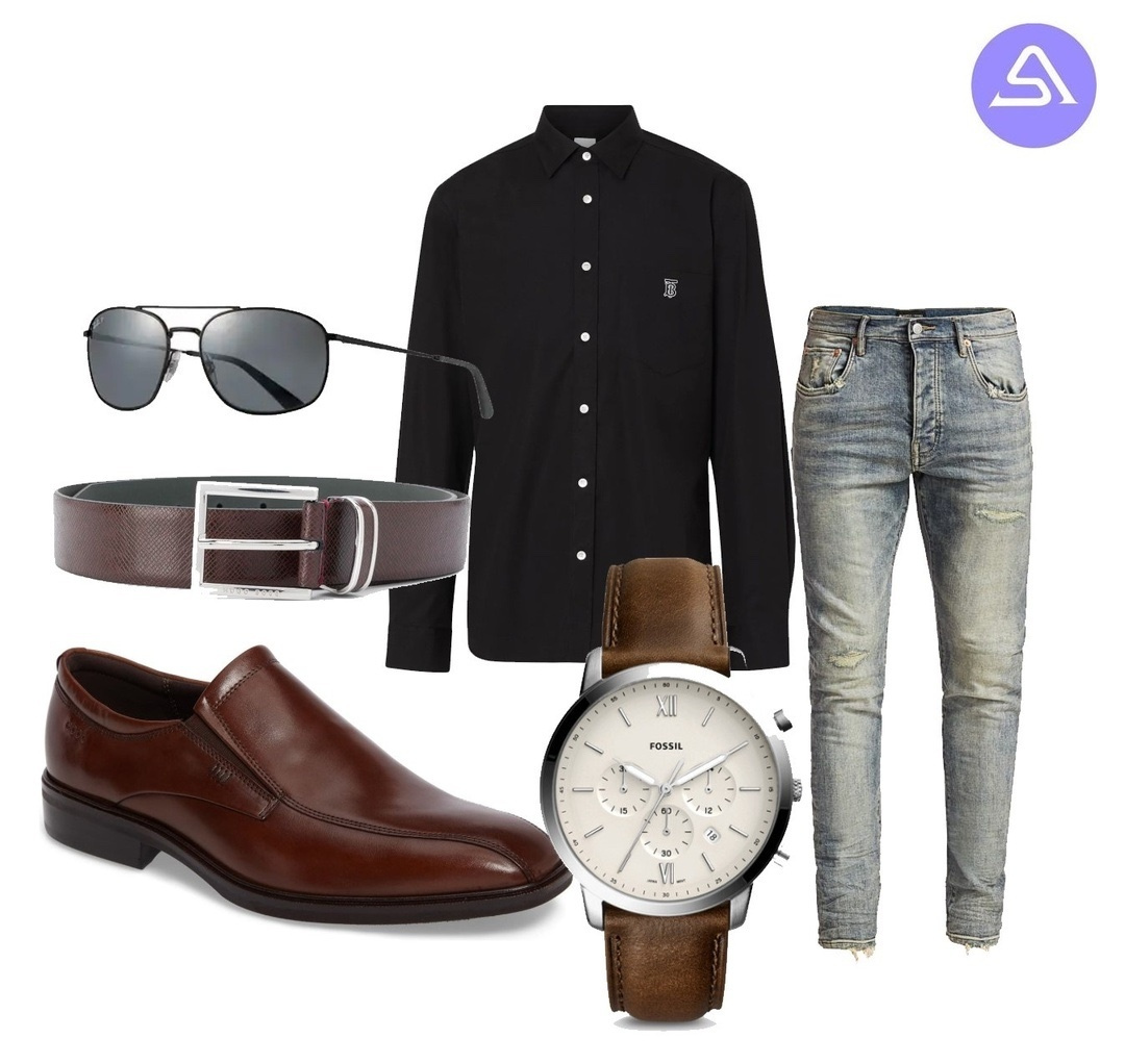Fashion Look Featuring Ecco Slip-ons & Loafers and Fossil Watches by ...