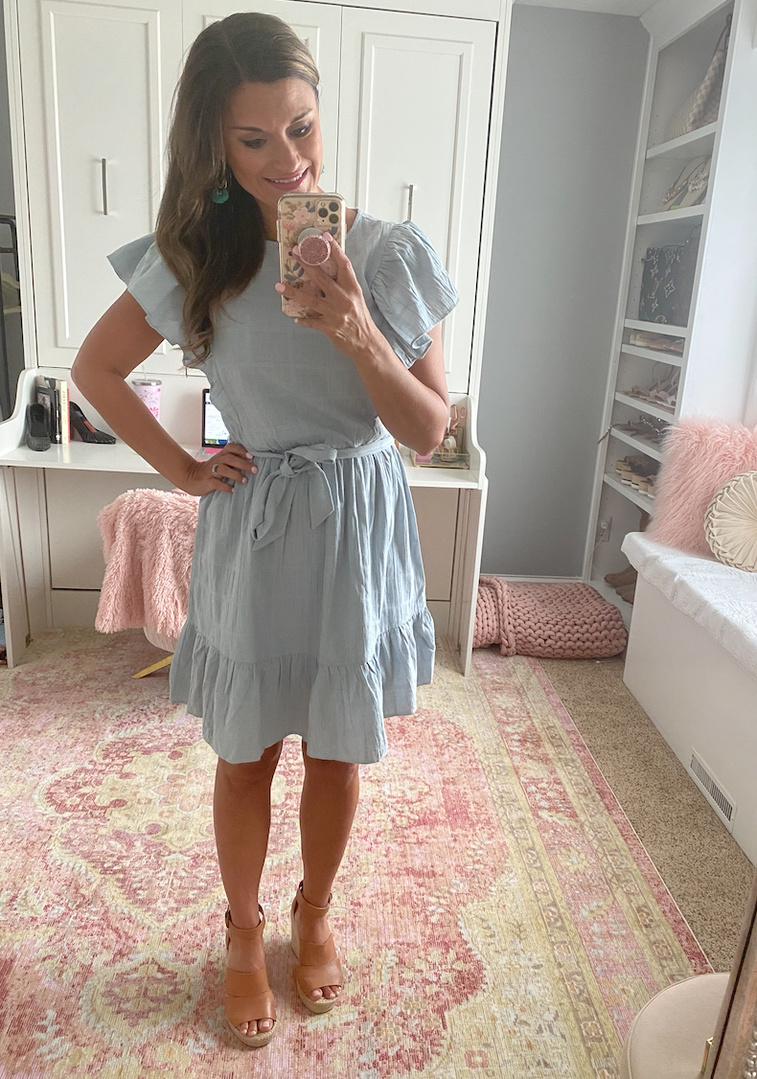 flounce trimmed dress