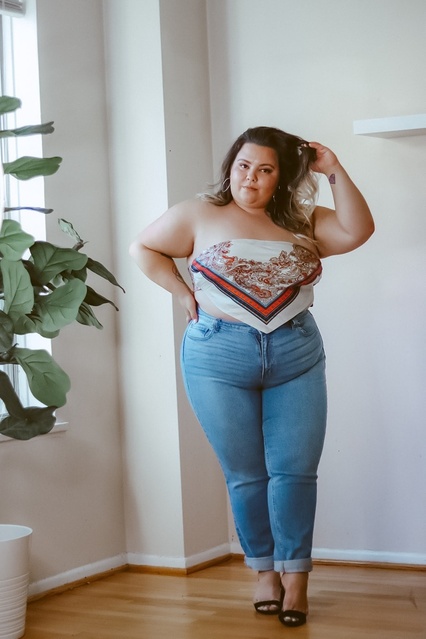 What shoes to wear with plus size mom jeans!  #ShopStyle #MyShopStyle #PlusSize