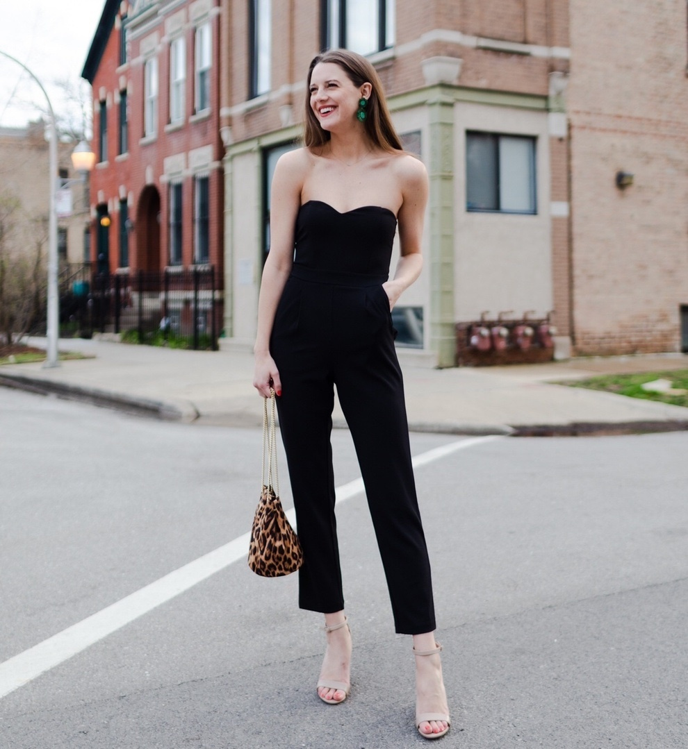 strapless sweetheart neck jumpsuit